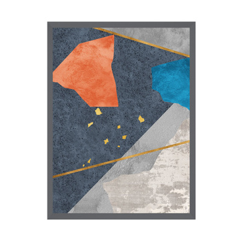 Poster Abstract_4 24X30 cm + gray stone frame