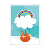 Children's fox rainbow poster 40X50 cm + white frame
