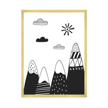 Poster Children's Sunny Mountains 40X50 cm + gold frame