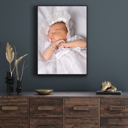 Your photo as a poster 21x29,7 cm + black photo frame