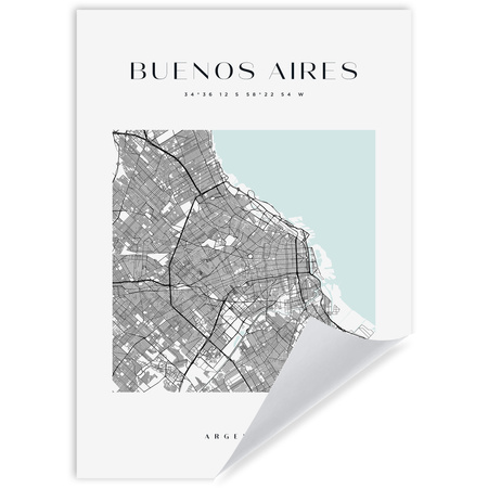 Poster Buenos Aires city map square 21X29.7 cm