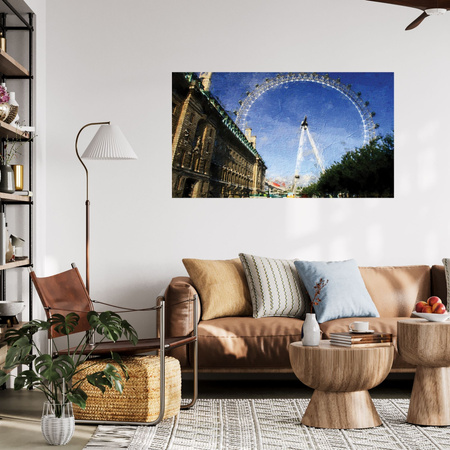 Canvas Print Old Photograph Ferris Wheel 100x80 cm