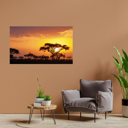 Canvas Print Savannah Tree Sunset 100x80 cm