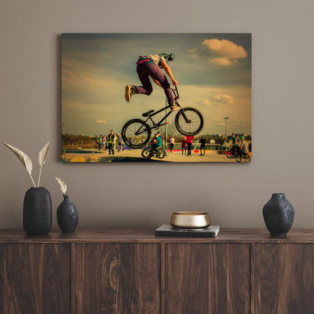 Canvas Print Youth Bike Acrobatics 40x30 cm