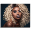 Canvas Print Black Woman Blonde Hair Curls 100x80 cm