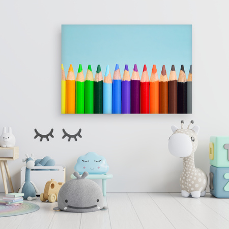 Canvas Print Rainbow Crayons 90x60