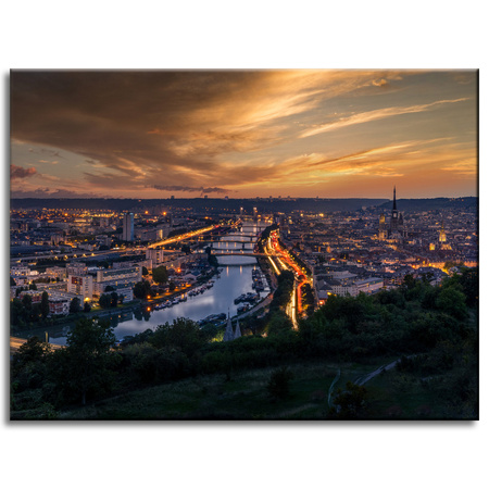 Canvas Print Architecture Rouen in the evening 40X30 cm