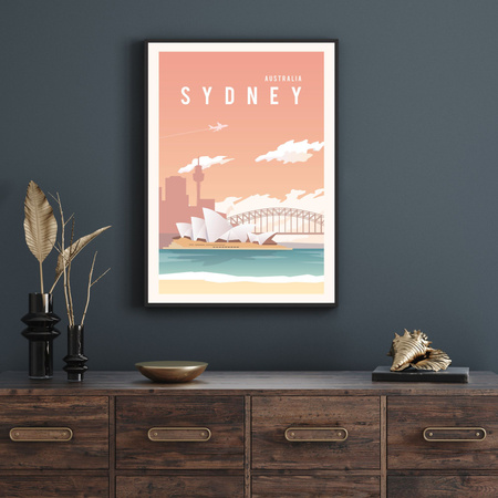Poster City of Sydney_2 40X50 cm + gold frame