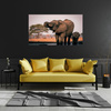 Canvas Print Elephants in Water Africa Nature 100x80 cm