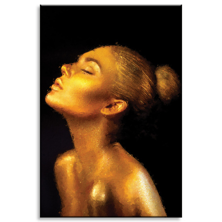Canvas Print Golden Woman Art Face 80x120 cm