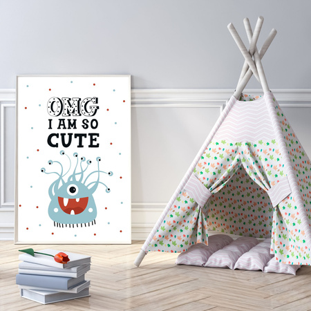 Children's poster OMG I am so cute_2 40X50 cm + gold frame