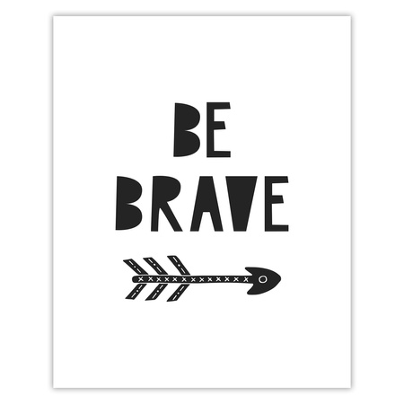 Children's poster Be brave 40X50 cm + gold frame