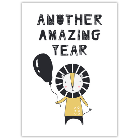 Another amazing year birthday poster 50X70 cm + stone gray frame