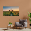 Canvas Print Town Lighthouse White and Red Sunset 100x80 cm