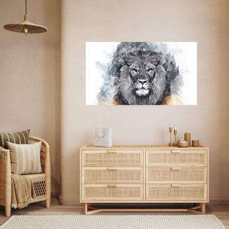 Canvas Print Abstract Black Terrible Lion 100x80 cm