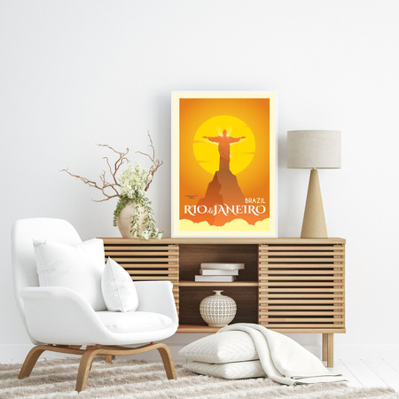 Poster of the City of Rio De Janeiro_2 40X50 cm + gold frame