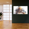 Canvas Print Modern Art Lion Pair Nature 100x80 cm