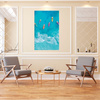 Canvas Print Boats on Water Ocean Blue 80x120 cm