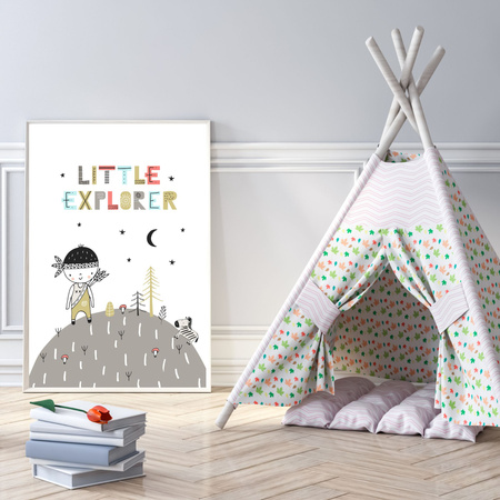 Children's poster Little explorer_2 40X50 cm + gold frame