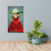 Canvas Print Red Dress Woman Flowers 80x120 cm