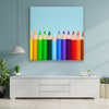 Canvas Print Abstract Rainbow Crayons 40x40