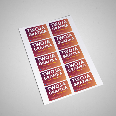 STICKERS with LOGO Rectangular with print Waterproof Text Photo 70x47 mm