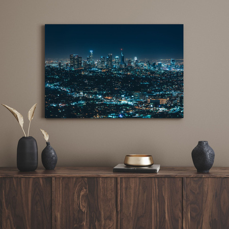 Canvas Print Architecture of Los Angeles at Night 120X60 cm