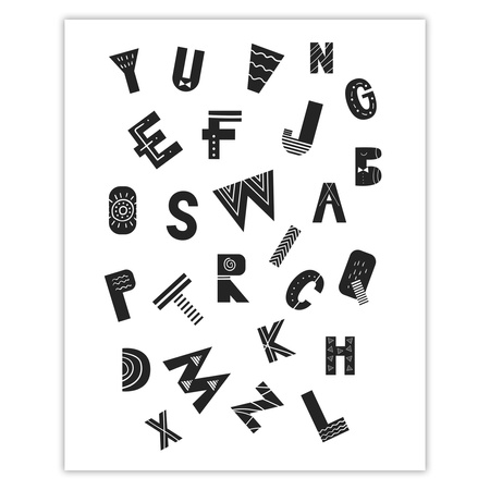 Poster Children's Alphabet_2 40X50 cm + gold frame
