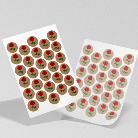 STICKERS with LOGO Square with print Waterproof Text Photo 40x40 mm