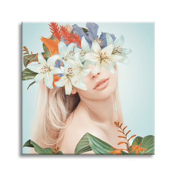 Canvas Print Nature Plants Girl Body 90X90 cm