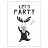 Let's party Birthday Poster 30X40 cm + turquoise sea frame