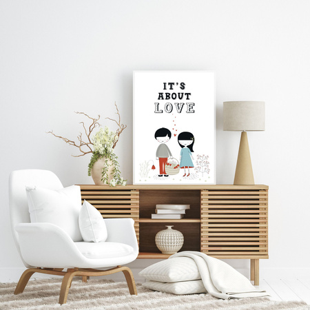 Children's poster It's about love 24X30 cm + amaranth frame