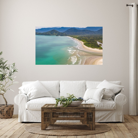 Canvas Print Water Shore Waves Mountains Nature 100x80 cm