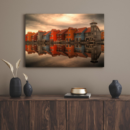 Canvas Print Nature Colorful Houses Netherlands 40x30 cm