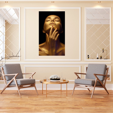 Canvas Print Woman Posing Golden Body 80x120 cm