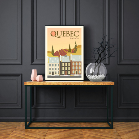 Quebec City poster 40X50 cm + gold frame
