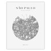 Poster Map of Sao Paulo city circle 40X50 cm + gold frame