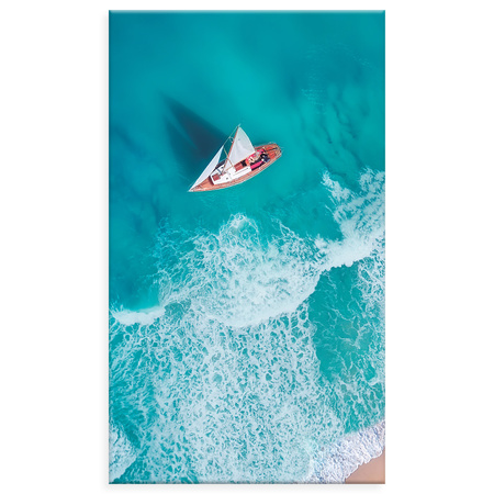 Canvas Print Sailboat Waves Sand Shore 70x120 cm