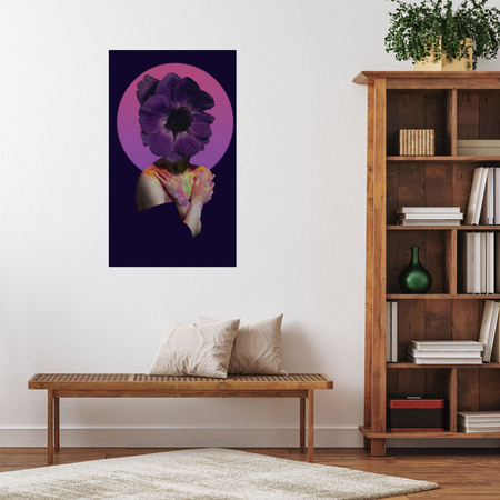 Canvas Print Purple Flower Girl Colors 80x120 cm