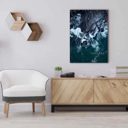 Canvas Print Nature Waves Sea Rocky Beach 80x120