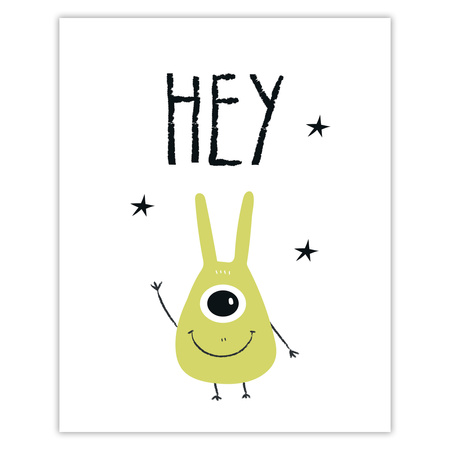 Children's Hey poster 40X50 cm + gold frame