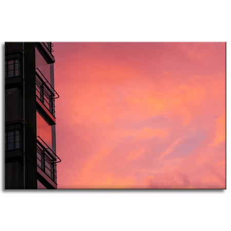 Canvas Print Pink Sky Sunset Building 90x60
