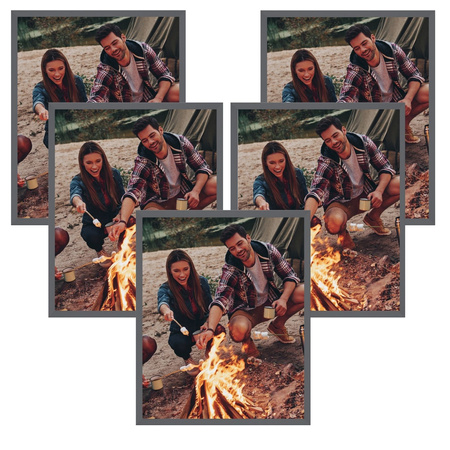 5x Gray frame 21x29.7, I L13,15,064, Stone gray plexiglass