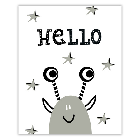 Children's Hellow poster 40X50 cm + gold frame