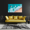 Canvas Print Sailboat Waves Sand Shore 120x80 cm