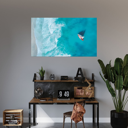 Canvas Print Sailboat on Water Waves 100x80 cm