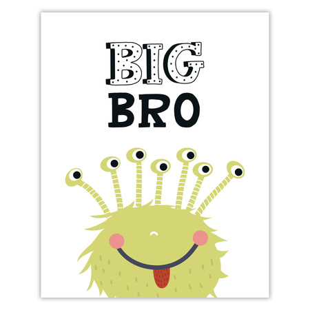 Children's Big Bro poster 40X50 cm + gold frame