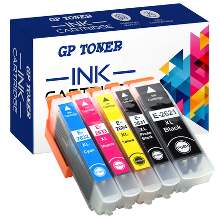 5x Replacement Ink for Epson XP-600, XP-700, XP-800 - KIT GP-E2636XL CMYK