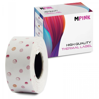 Thermal tape label paper MP-RL-15*4M-PD Pink Dots
