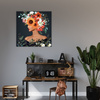 Canvas Print Woman Flowers Art Nature 90X90 cm